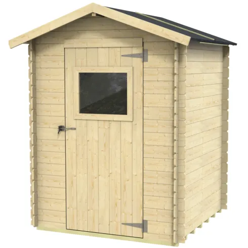 Casetta per Giardino Legno Naturale Block House 146x146 cm Tetto OSB3