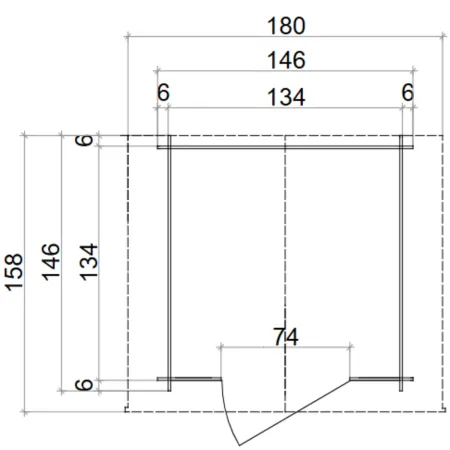 Casetta per Giardino Legno Naturale Block House 146x146 cm Tetto OSB3