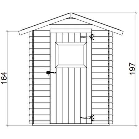 Casetta per Giardino Legno Naturale Block House 146x146 cm Tetto OSB3