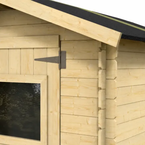 Casetta per Giardino Legno Naturale Block House 146x146 cm Tetto OSB3