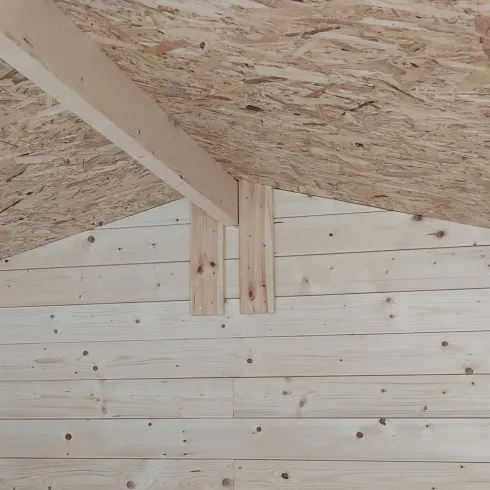 Casetta in Legno con Pavimento 3x3 m Block House Doopia Porta Finestra