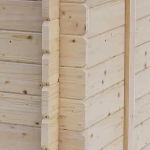 Casetta in Legno con Pavimento 3x3 m Block House Doopia Porta Finestra