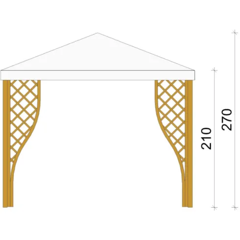 Gazebo in Legno Impregnato 3x3 m Noce Copertura in PVC Bianco Giardino