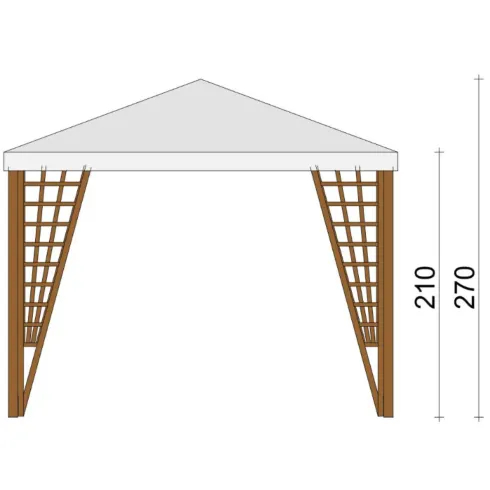 Gazebo da Giardino in Legno Impregnato 3x3 m Noce Copertura Removibile