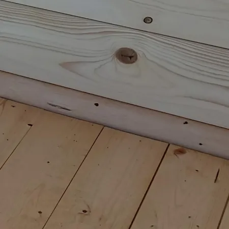 Casetta in Legno Addossata 218x130 cm con Porta Doppia e Pavimento