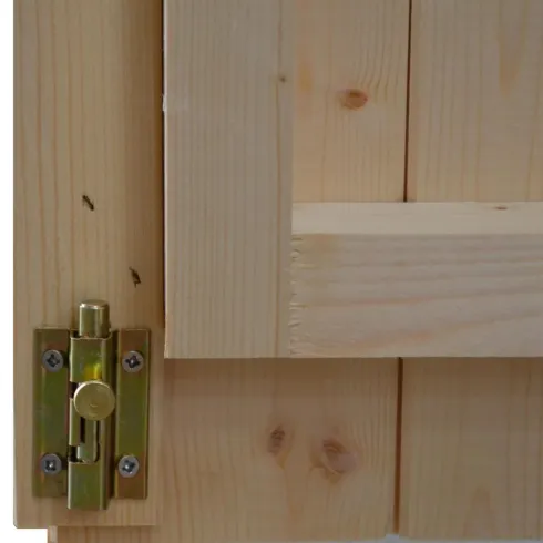 Casetta in Legno Addossata 218x130 cm con Porta Doppia e Pavimento