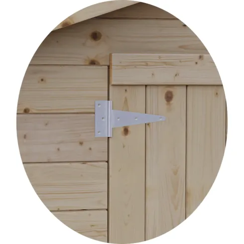Casetta in Legno da Giardino 238x245 cm con Porta Doppia a Battente