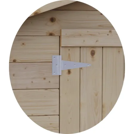 Casetta in Legno da Giardino 238x245 cm con Porta Doppia a Battente