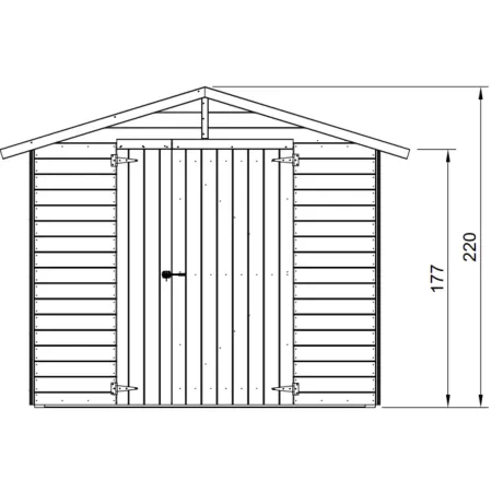 Casetta in Legno da Giardino 238x245 cm con Porta Doppia a Battente