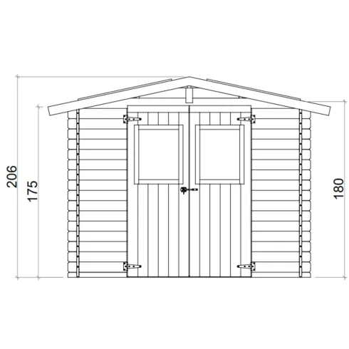Casetta in Legno Block House 249x249 cm Porta Finestrata da Giardino