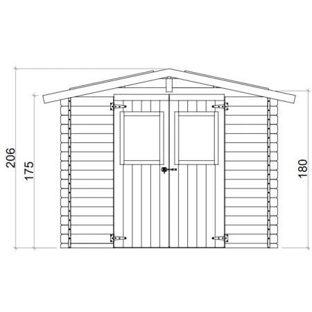 Casetta in Legno Block House 249x249 cm Porta Finestrata da Giardino