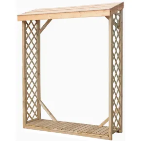 Legnaia con Griglia 162x60x20 5cm in Legno Abete Massello da Esterno