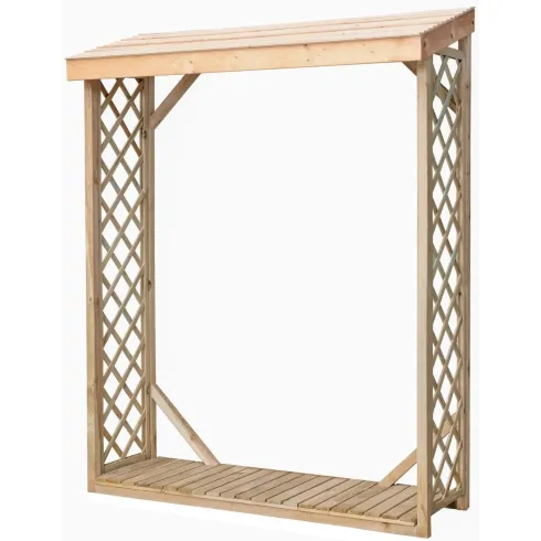 Legnaia con Griglia 162x60x20 5cm in Legno Abete Massello da Esterno