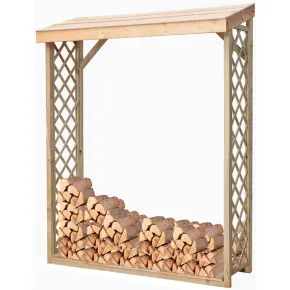 Legnaia con Griglia 162x60x20 5cm in Legno Abete Massello da Esterno 2