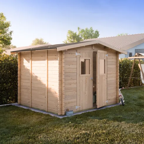 Casetta in Legno Block House 249x249 cm Impermeabile da Giardino