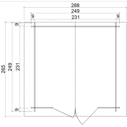 Casetta in Legno Block House 249x249 cm Impermeabile da Giardino