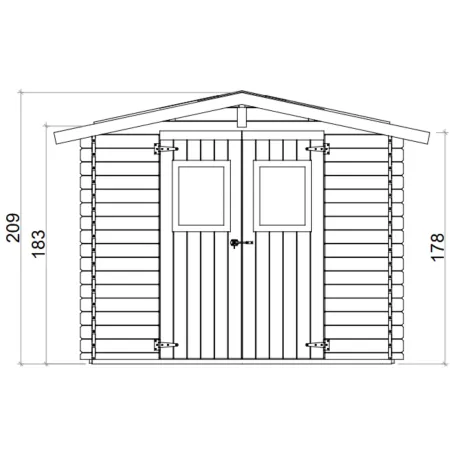 Casetta in Legno Block House 249x249 cm Impermeabile da Giardino