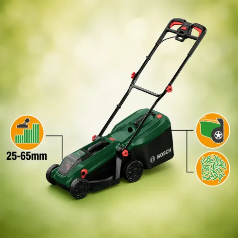 Rasaerba a Batteria Bosch 18V 32 cm con Cestello Raccoglierba 35L