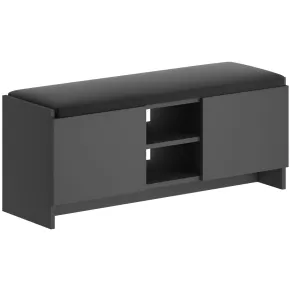 Panca Scarpiera da Ingresso 110x37x43 cm Antracite Rovere