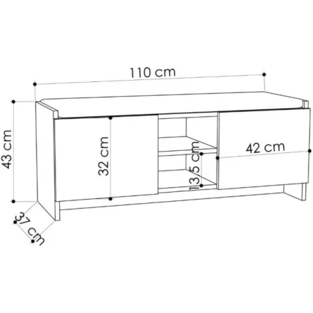 Panca Scarpiera da Ingresso 110x37x43 cm Antracite Rovere