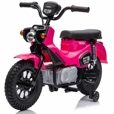 Moto Elettrica per Bambini Honda Cross Cub 110 12V Rosa Ruote Laterali