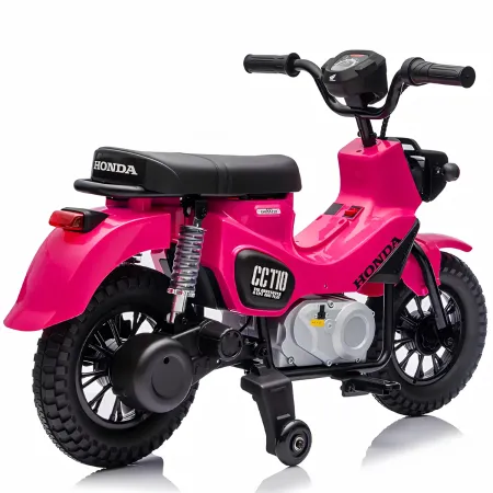 Moto Elettrica per Bambini Honda Cross Cub 110 12V Rosa Ruote Laterali