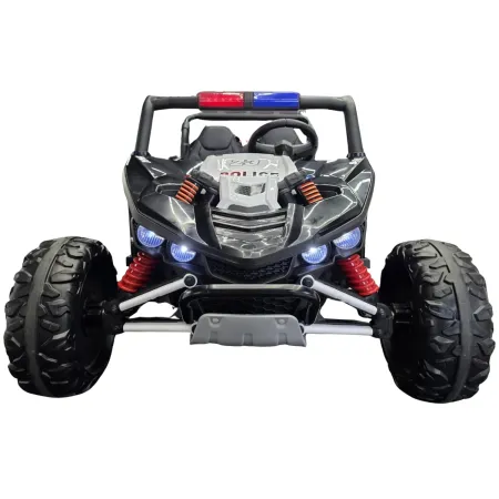 Auto Elettrica per Bambini 24V Buggy Pattuglia Polizia Nero Bianco