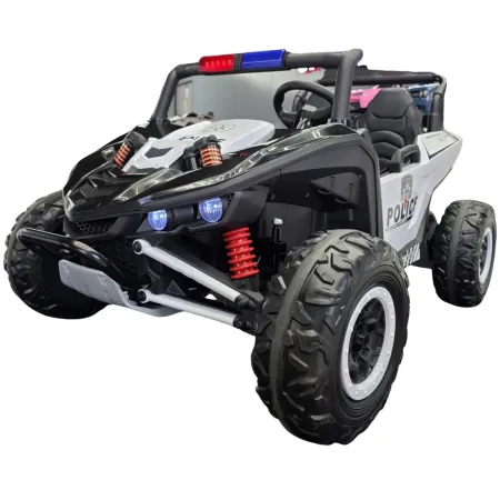 Auto Elettrica per Bambini 24V Buggy Pattuglia Polizia Nero Bianco