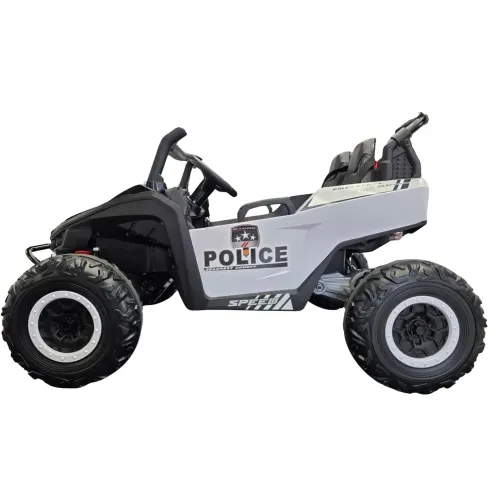 Auto Elettrica per Bambini 24V Buggy Pattuglia Polizia Nero Bianco