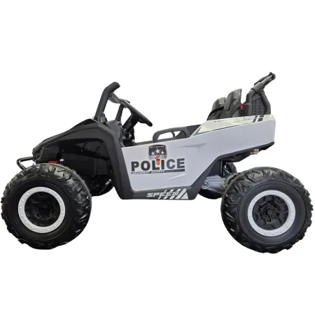 Auto Elettrica per Bambini 24V Buggy Pattuglia Polizia Nero Bianco