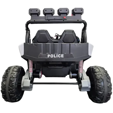 Auto Elettrica per Bambini 24V Buggy Pattuglia Polizia Nero Bianco