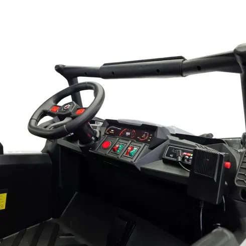 Auto Elettrica per Bambini 24V Buggy Pattuglia Polizia Nero Bianco
