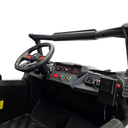 Auto Elettrica per Bambini 24V Buggy Pattuglia Polizia Nero Bianco