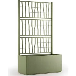 Fioriera con Spalliera Rampicanti Verde 80x36x140 cm in Plastica