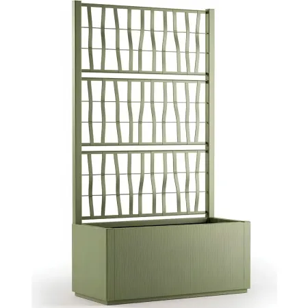 Fioriera con Spalliera Rampicanti Verde 80x36x140 cm in Plastica