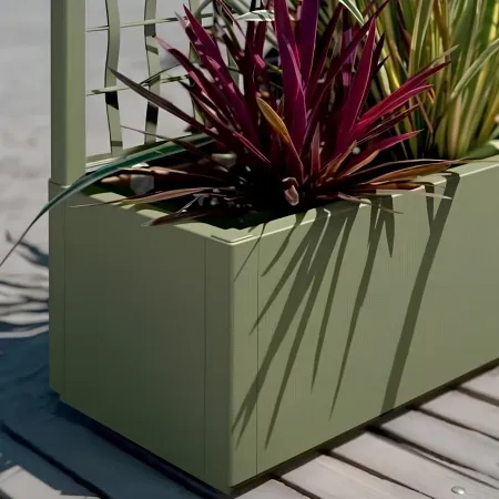 Fioriera con Spalliera Rampicanti Verde 80x36x140 cm in Plastica