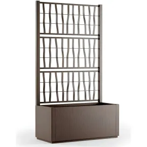 Fioriera con Spalliera Rampicanti Tortora 80x36x140 cm in Plastica