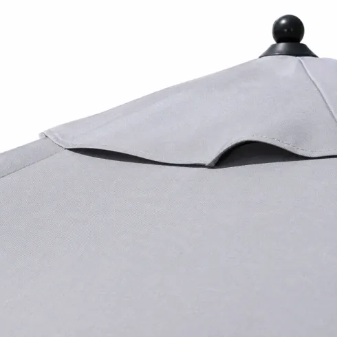 Ombrellone Rotondo Grigio 3 mt Push Up Antivento Tavolo Giardino Palo Centrale