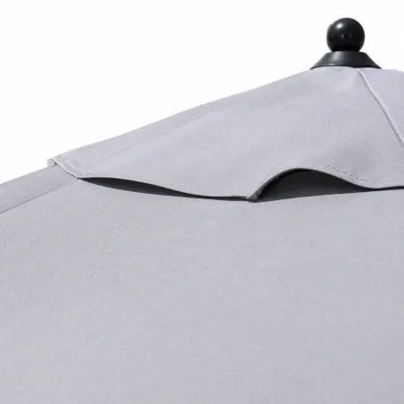 Ombrellone Rotondo Grigio 3 mt Push Up Antivento Tavolo Giardino Palo Centrale