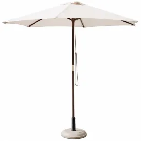 Ombrellone Rotondo 2.5 mt in Legno Bianco da Esterno Giardino Terrazzo Balcone