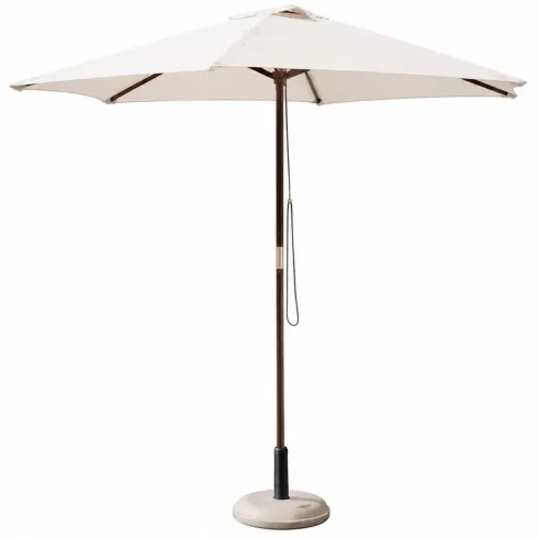 Ombrellone Rotondo 2.5 mt in Legno Bianco da Esterno Giardino Terrazzo Balcone