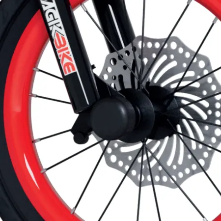 Bicicletta per Bambini 16" Rosso Rotelle Laterali con Freno a Disco