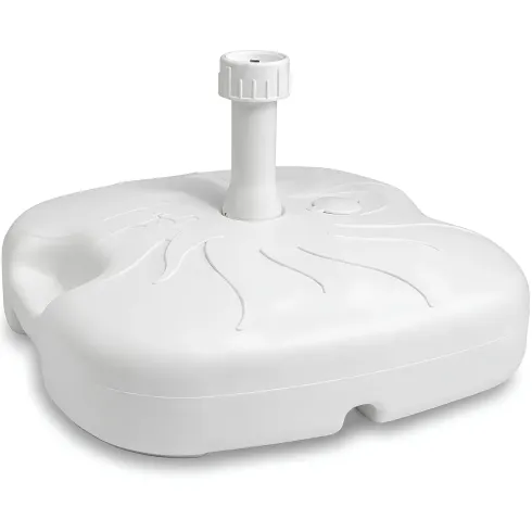 Base per Ombrellone Palo 33 mm Bianco Riempibile 18L con Maniglia