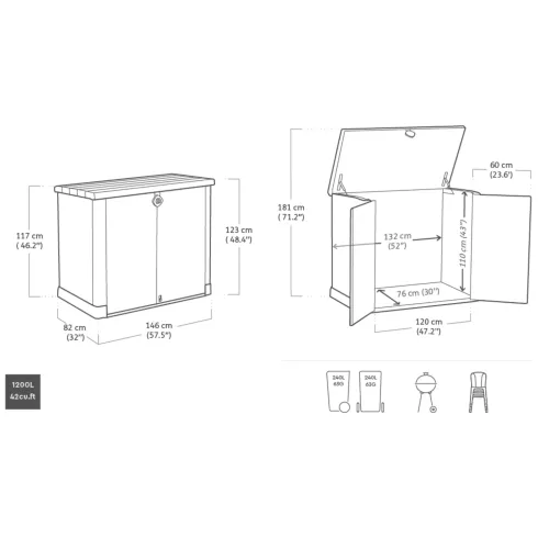 Keter Box per Esterno Resina Pavimento Lavoro Beige Compatto da Giardino Armadio | BricoShop24