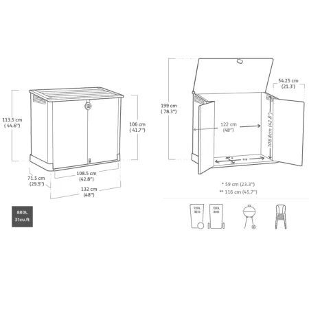 Box Porta Attrezzi da Giardino Keter Nero per Esterno Ripostiglio in Resina | BricoShop24