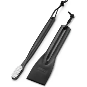 Set 2 Accessori Pulizia per Barbecue Spazzola Raschietto con Gancio