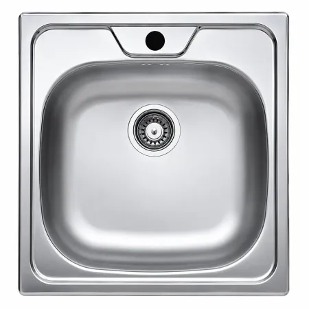 Lavello a Incasso da Cucina 1 Vasca in Acciaio Inox Satinato 48x48 cm