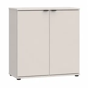Mobile per Soggiorno Multiuso 2 Ante Beige Credenza Salvaspazio