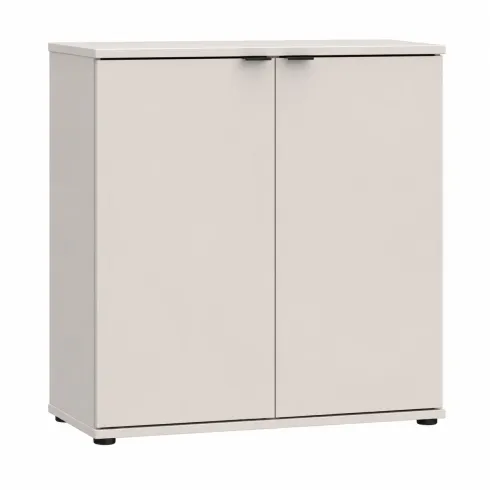 Mobile per Soggiorno Multiuso 2 Ante Beige Credenza Salvaspazio