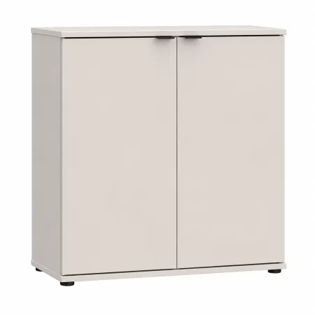Mobile per Soggiorno Multiuso 2 Ante Beige Credenza Salvaspazio
